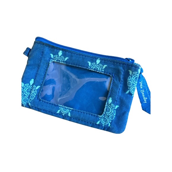 Vera Bradley Zip ID Card Case Wallet Sea Turtle Coin Purse - Picture 1 of 3